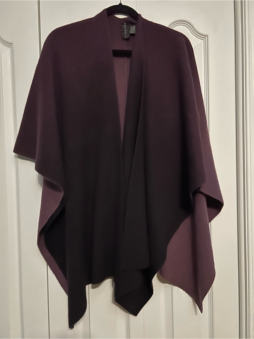 SPANNER Wrap Poncho in Plum Ombre Wool blend
